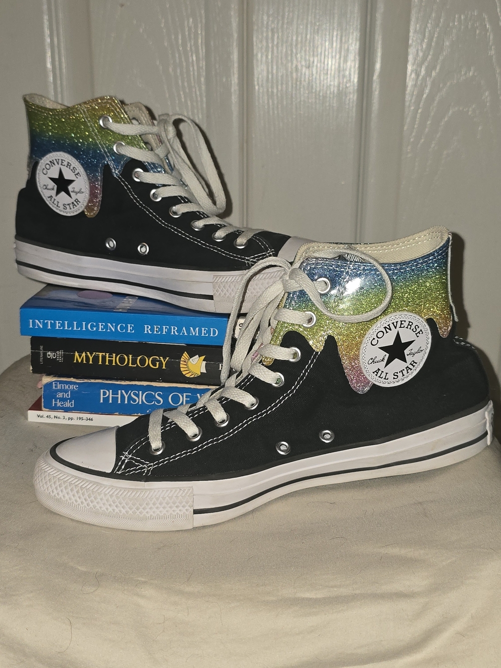 Converse Glitter Drip Rainbow Black High Top Sneakers US 7 EU 40 A00390F
